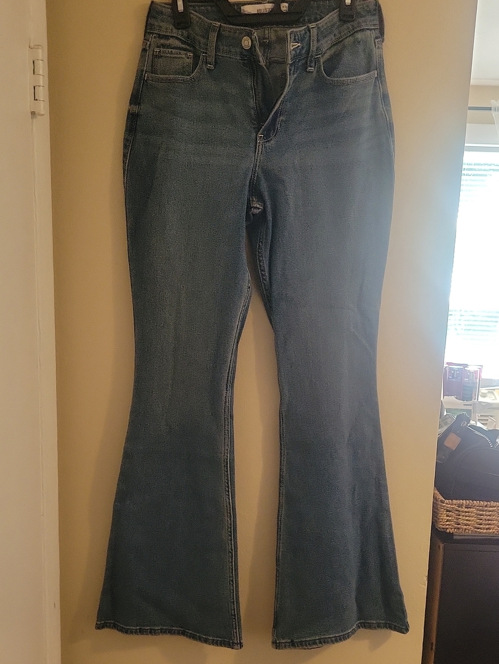 Hollister Dark Blue Flared Wide-Leg Jeans